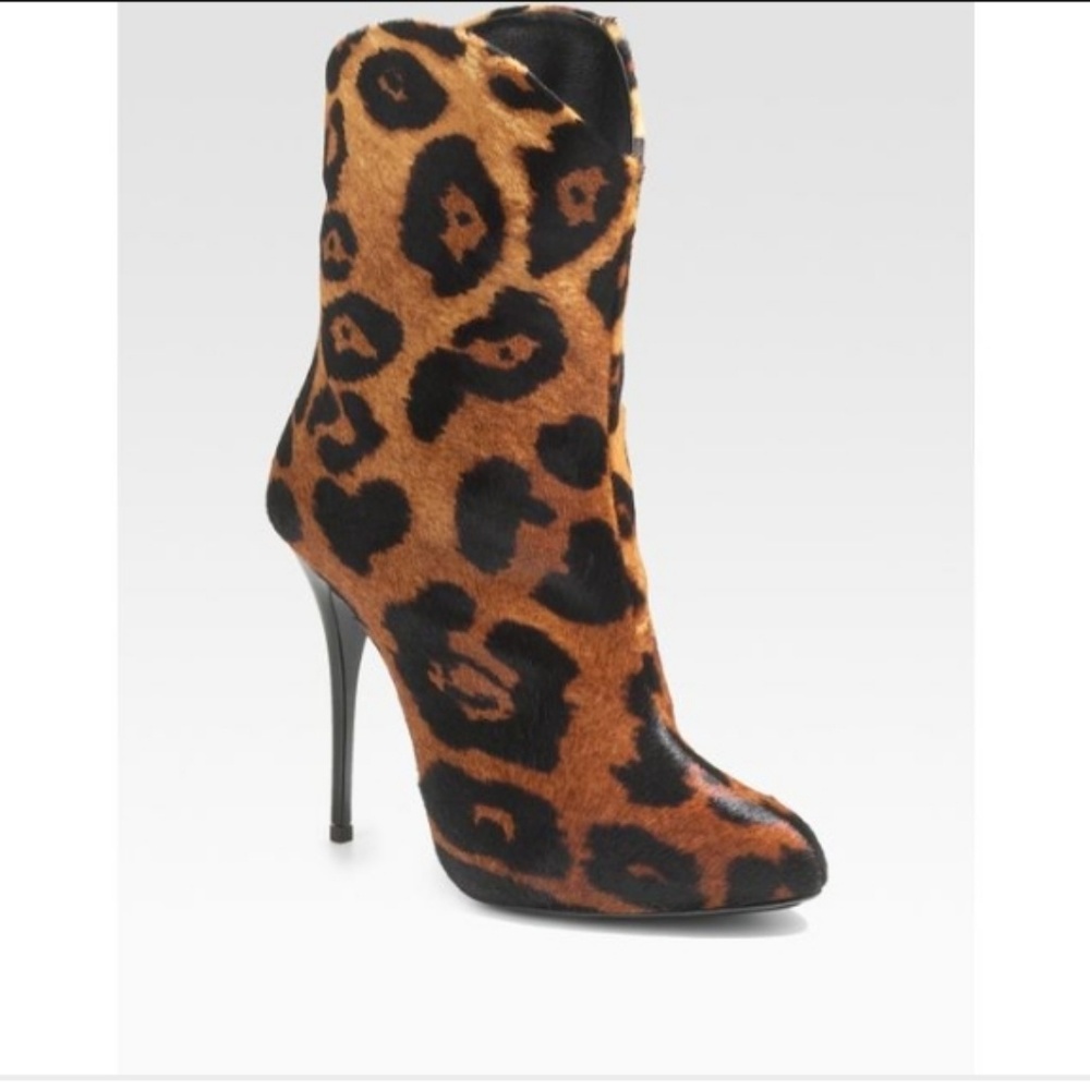 Giuseppe Zanotti Leopardprint PonyHair Ankle Boots